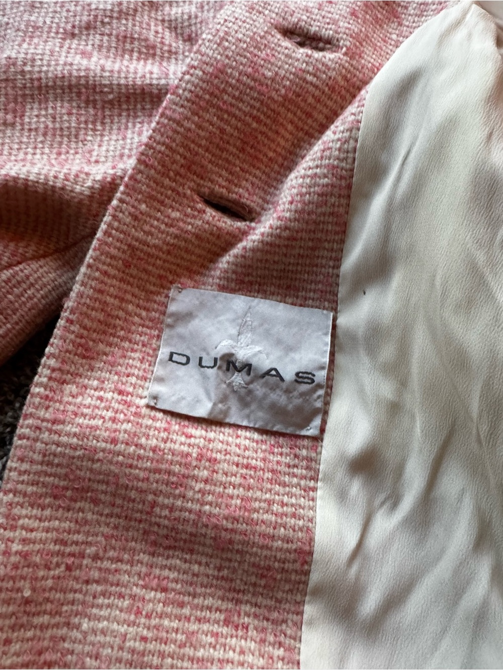 DUMAS 1960's Pink Tweed Button-Up Jacket - Picture 7 of 8